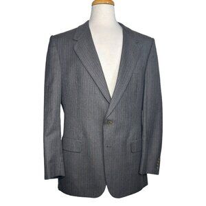 Christian Dior Vintage Wool Men's Single Breast Blazer Brown Striped 46R